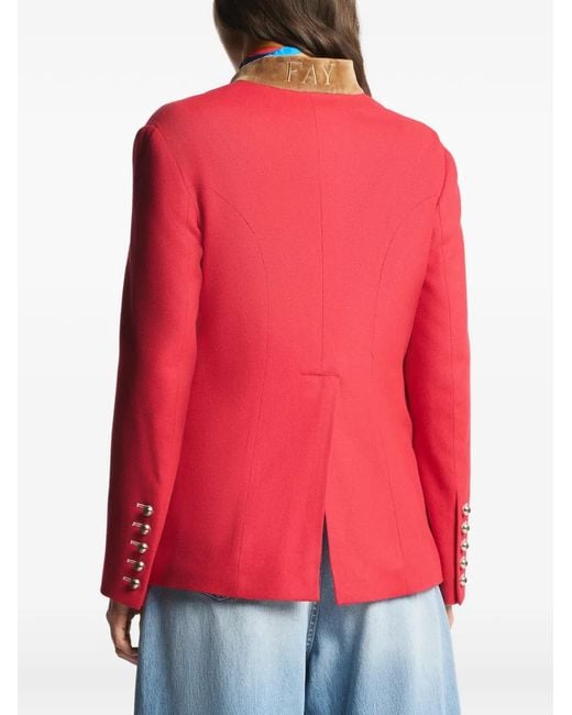 Fay Red Button-Up Jacket