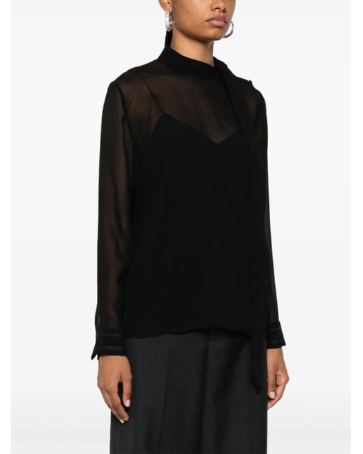 Gucci Black Silk Blouse