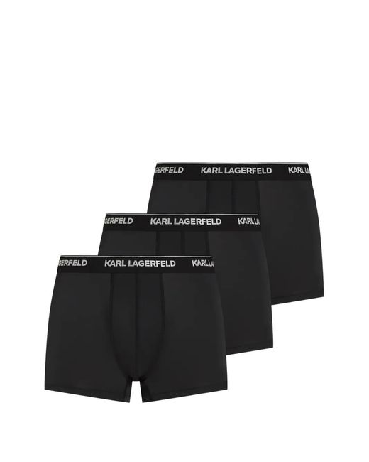 Karl Lagerfeld Black Logo-Waistband Boxers (Set Of Three) for men