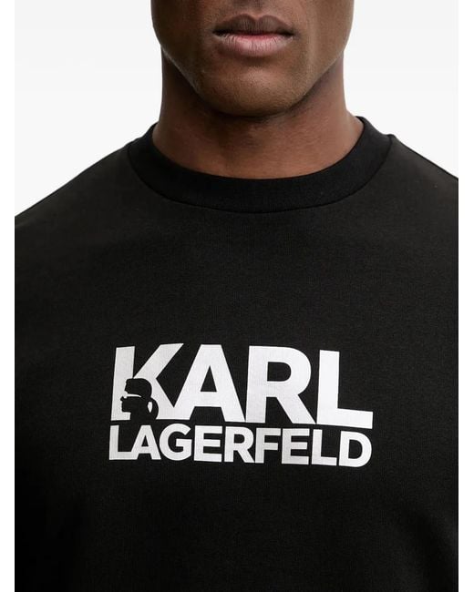 Karl Lagerfeld Black Logo-Print Sweatshirt for men