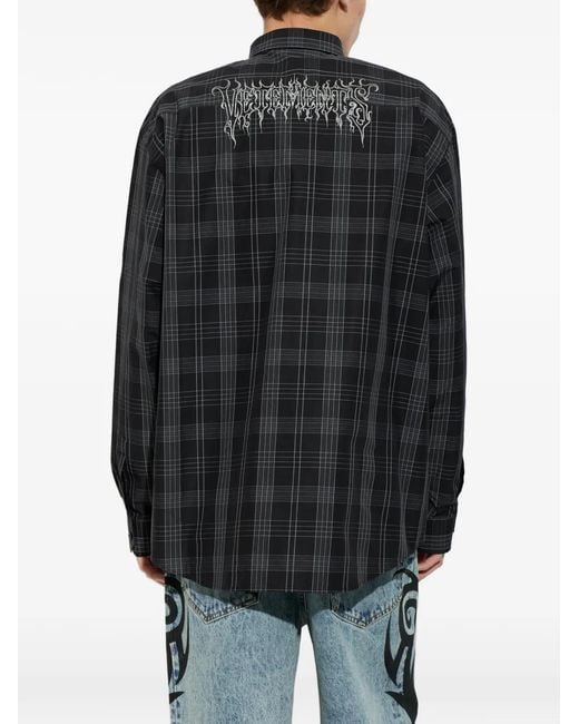 Vetements Black Checked Button-Down Shirt for men