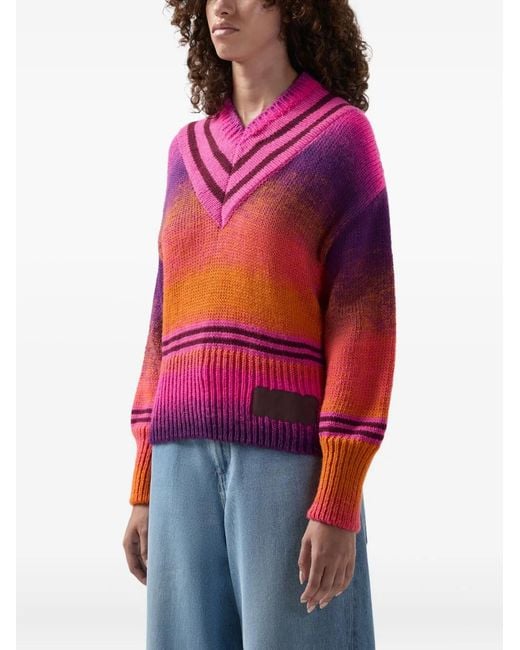 Gcds Red V-Neck Degrade Jumpers