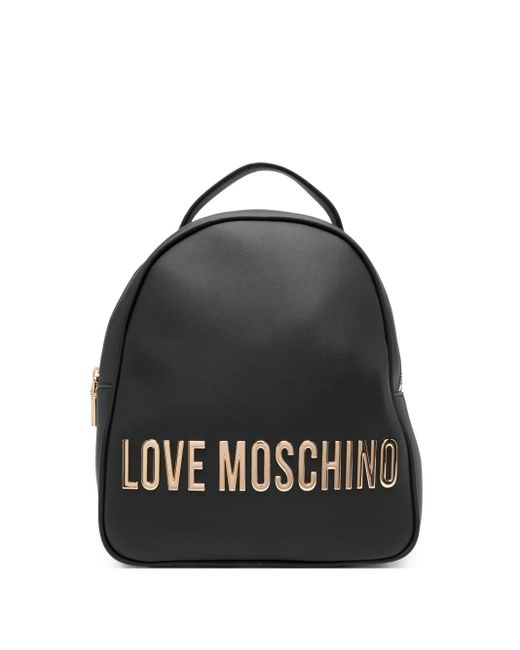 Sac À Dos À Plaque Logo Love Moschino en coloris Black
