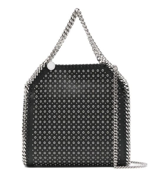 Stella McCartney Black Falabella Eyelet-Embellished Chain Tote Bag