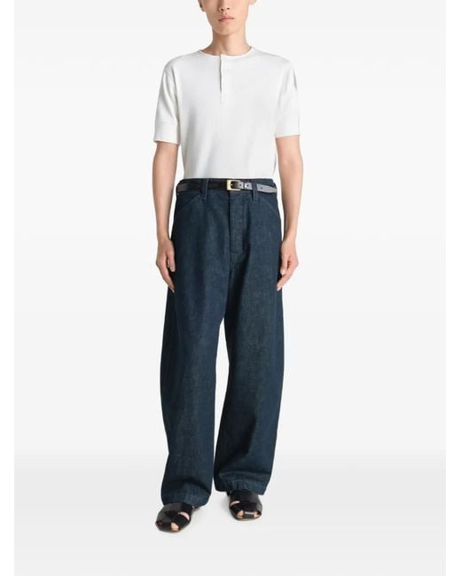 Lemaire Blue Maxi Workwear Adjustable-Strap Jeans for men