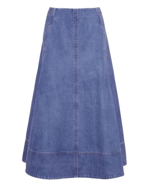 Cara Cara Blue Aisha Denim A-Line Midi Skirt