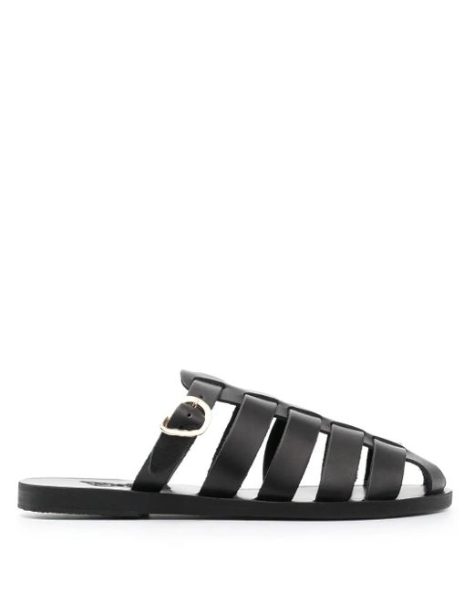 Ancient Greek Sandals Black Cosmia Slip-On Flat Mules