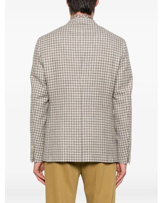 Etro Gray Houndstooth-Pattern Jacket for men