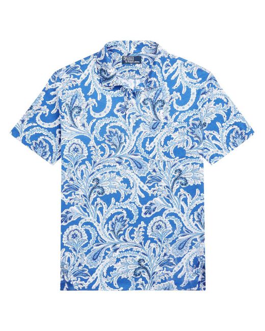 Polo Ralph Lauren Blue Paisley-print Cotton Polo Shirt for men