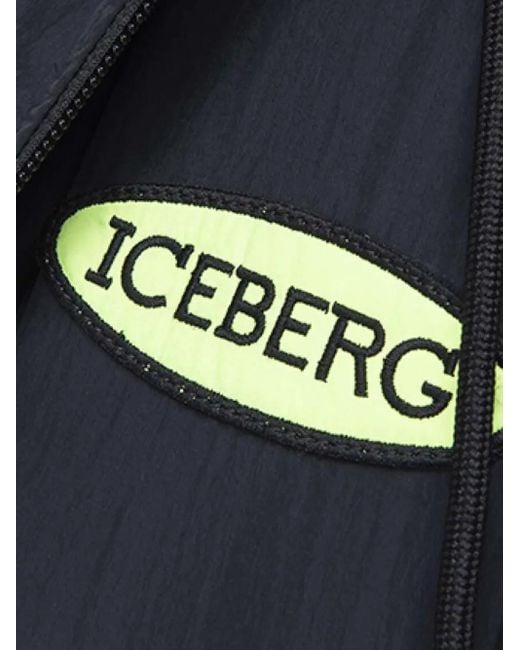 Iceberg Gesteppte Bomberjacke mit Logo-Schild in Blue für Herren