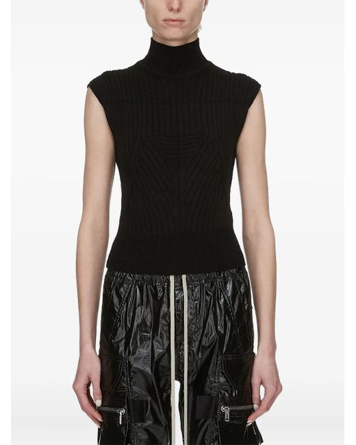 Rick Owens タートルネック リブトップ Black