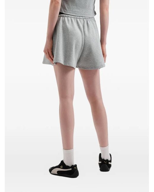 Mini Cream Gray Drawstring Skirt