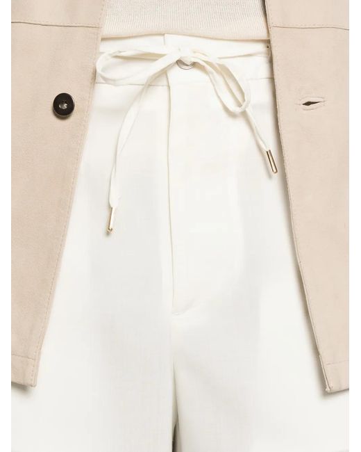Briglia 1949 White Drawstring-Waist Cropped Trousers for men