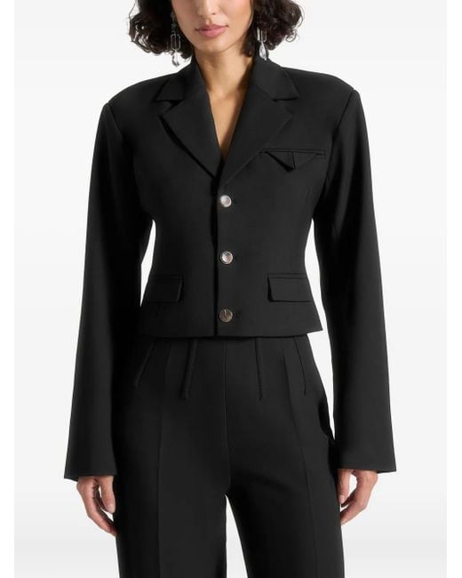 Manière De Voir Black Prisca Cropped Blazer