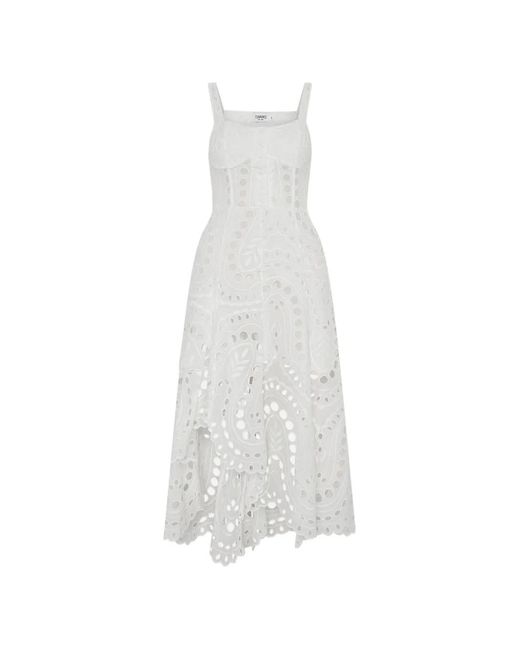 Charo Ruiz White Ayla Broderie-Anglaise Cotton Maxi Dress