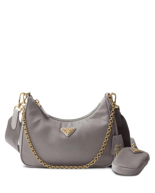 Prada Gray 2005 Re-Edition Re-Nylon Shoulder Bag