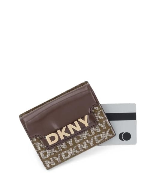 DKNY Brown Kartenetui Mit Logo-Print