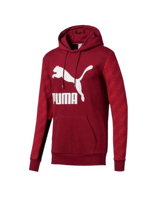PUMA Red Graphic Hoodie for men