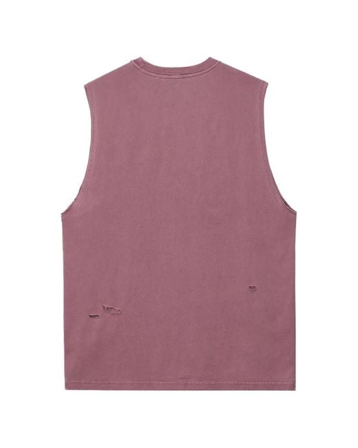 FIVE CM Purple Débardeur À Effet Usé for men