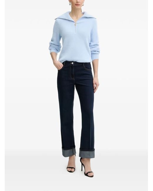Morgan Blue Cuffed-Hem Jeans