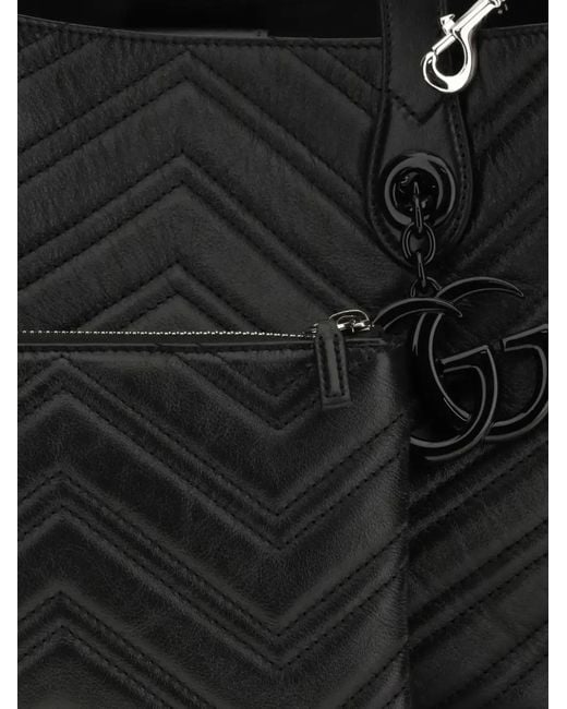 Gucci Black Mittelgroßer Gg Marmont Tote Bag