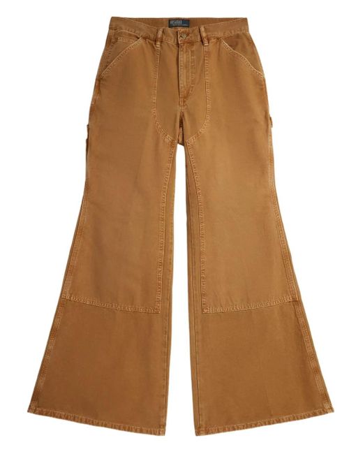 Polo Ralph Lauren Brown Flared Panelled Trousers