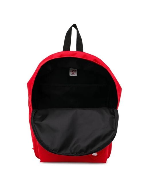 AAPE BY A BATHING AP Red Logo-Embossed Backpack