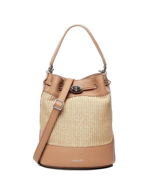 Zanellato Natural Drawstring Woven Bucket Bag