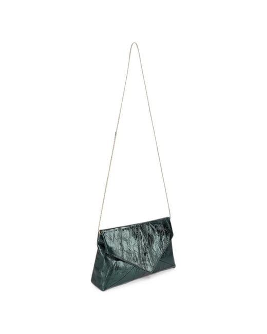 Dries Van Noten Green Large Leather Envelope Bag