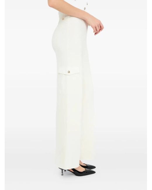 Liu Jo White Cargohose Mit Elastischem Bund