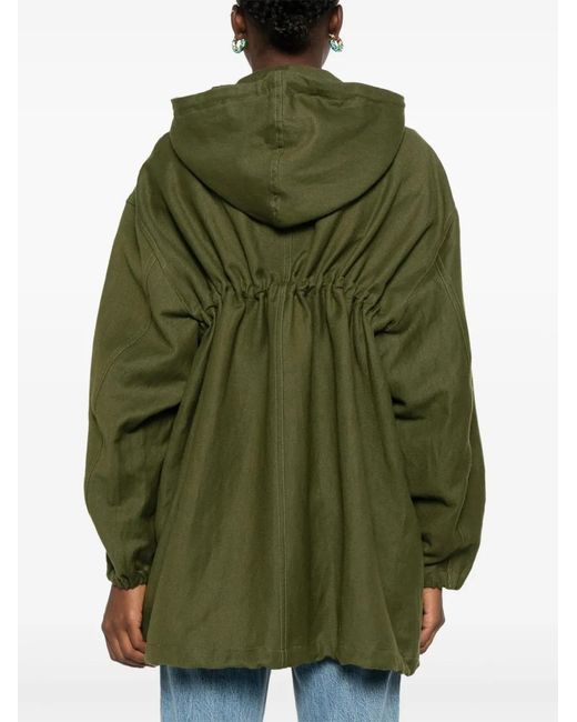 Fabiana Filippi Green Hooded Windbreaker