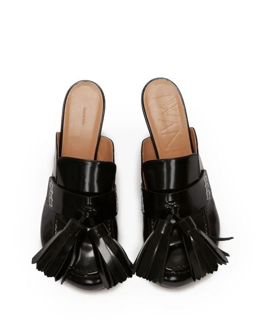 J.W. Anderson Black Mules Aus Leder
