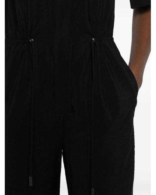 Calvin Klein Black Textured Buttoned Jumpsuit