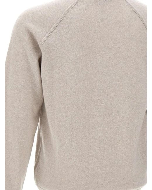 FILIPPO DE LAURENTIIS White Raglan-Sleeves Ribbed Sweater for men