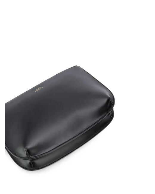 A.P.C. Black Sarah Logo-Print Shoulder Bag