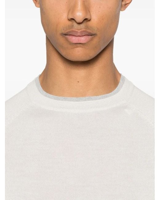 Eleventy White Wool Sweater for men
