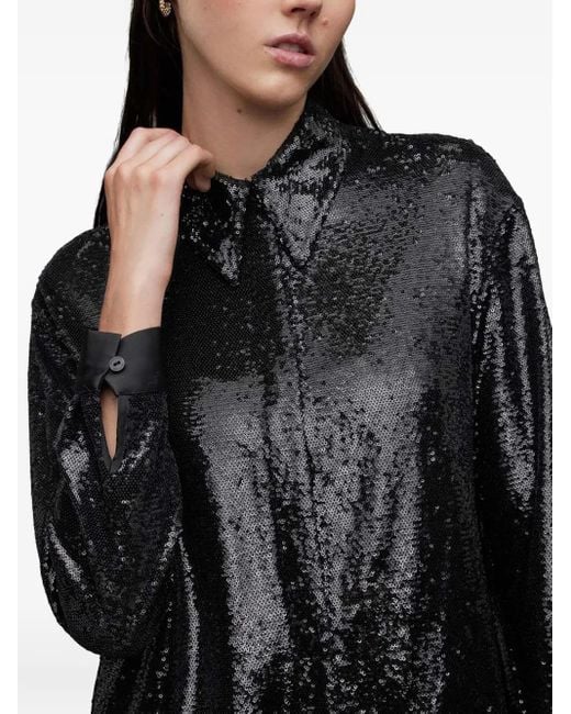 AllSaints Black Charli Hemd mit Pailletten