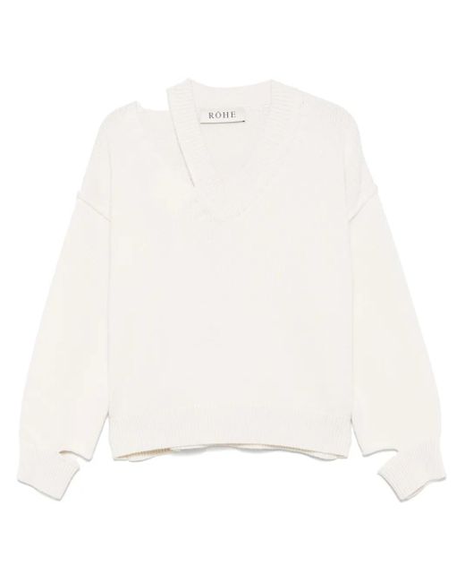 Rohe White Cut-Out Sweater