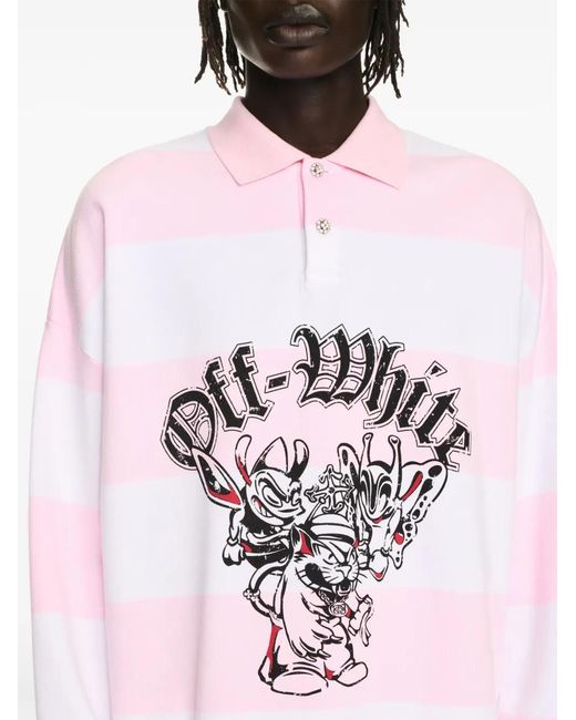 Off-White c/o Virgil Abloh Pink Long-Sleeve Polo Shirt for men