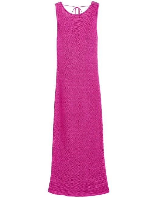 Chinti & Parker Pink Ibiza Crocheted Cotton Dress