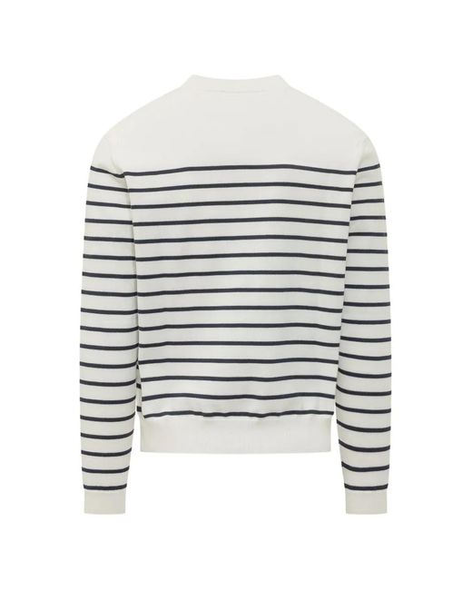 DSquared² White Striped Knit Sweater for men