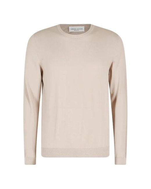 Roberto Collina White Crew-Neck Sweater for men