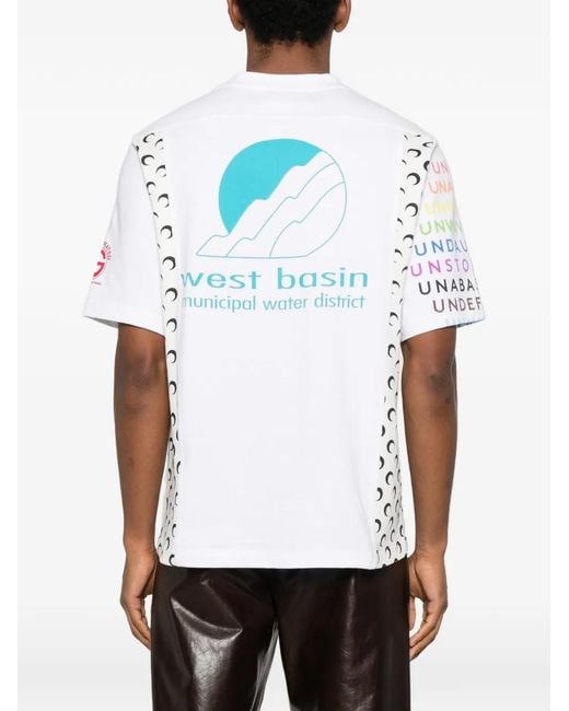 MARINE SERRE White Car Moon Print T-Shirt for men