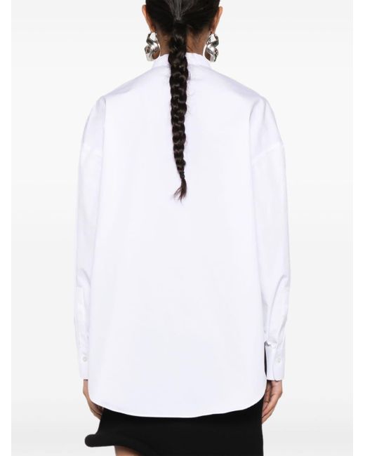 Alexander McQueen White Band-collar Cotton Shirt