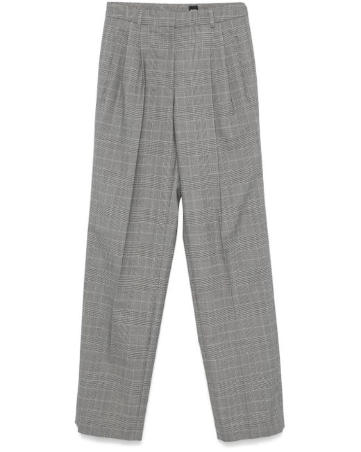 Boss Gray Prince Of Wales-Check Trousers