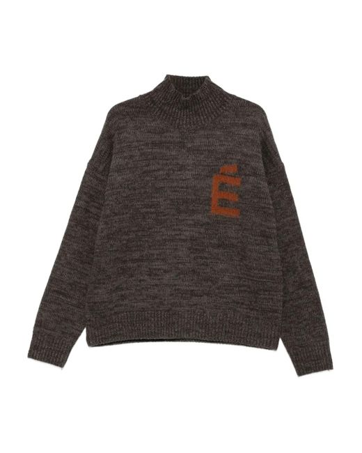 Etudes Studio Trui Met Trechterhals En Logo in het Brown