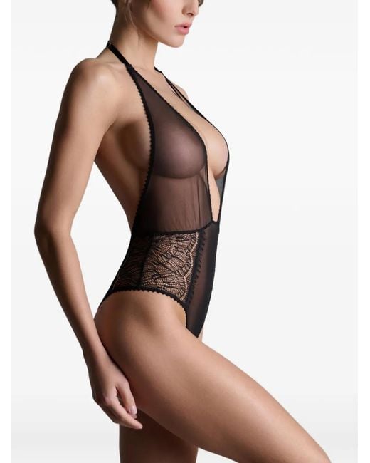 Maison Close Black Sheer Bodysuit