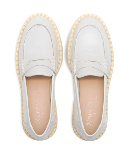 Marc O' Polo White Block-Heel Loafers