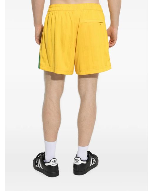 Adidas Yellow X Disney X Brain Dead Patterned-Jacquard Track Shorts for men