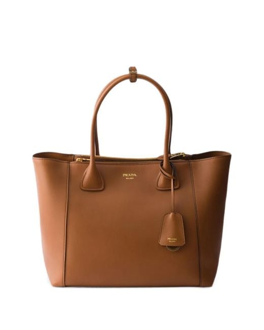 Prada Brown Large Leather Tote Bag